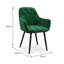 Bierman 48cm H Tufted Velvet Upholstered Dining Armchair, Black Metal Legs-1197049699-1197049708