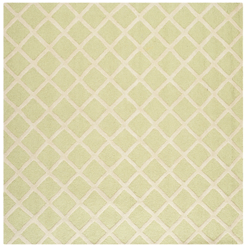 Sanyla Hand Tufted Wool Geometric Rug, Square 8'