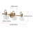 3-Lamp Gold Iron Adjustable Glass Ceiling Light