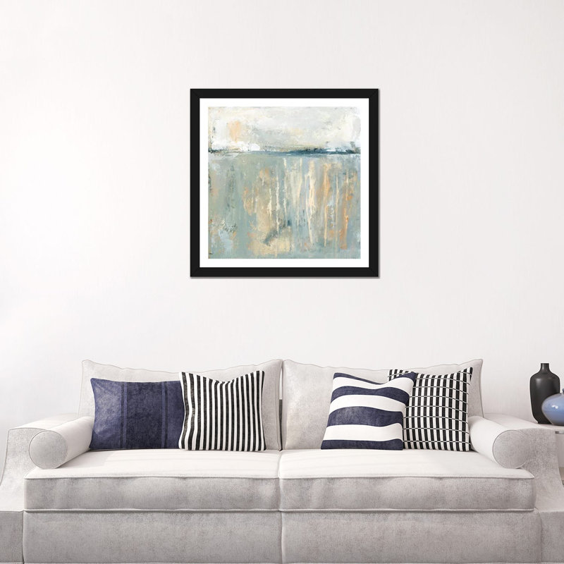 «Brighter Days» par Carol Robinson - reproduction imprimée, Blanc, Papier encadré noir, H 24 po x l 24 po x p 1 po