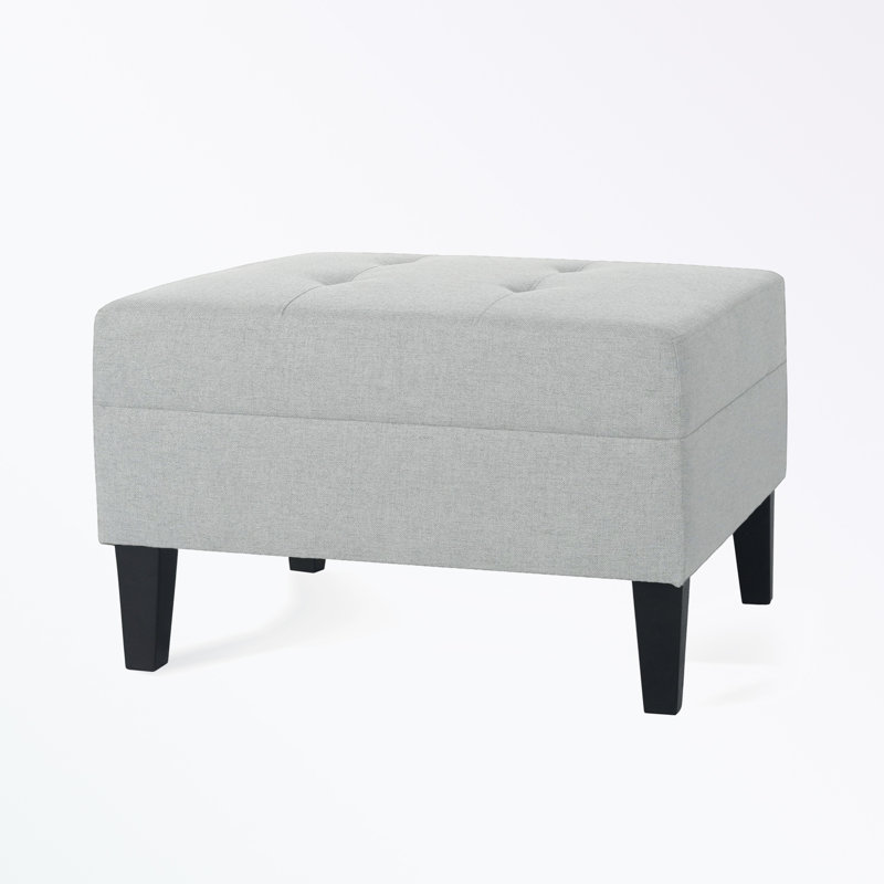 Anjuman Upholstered Ottoman, Gray Polyester, Gray 