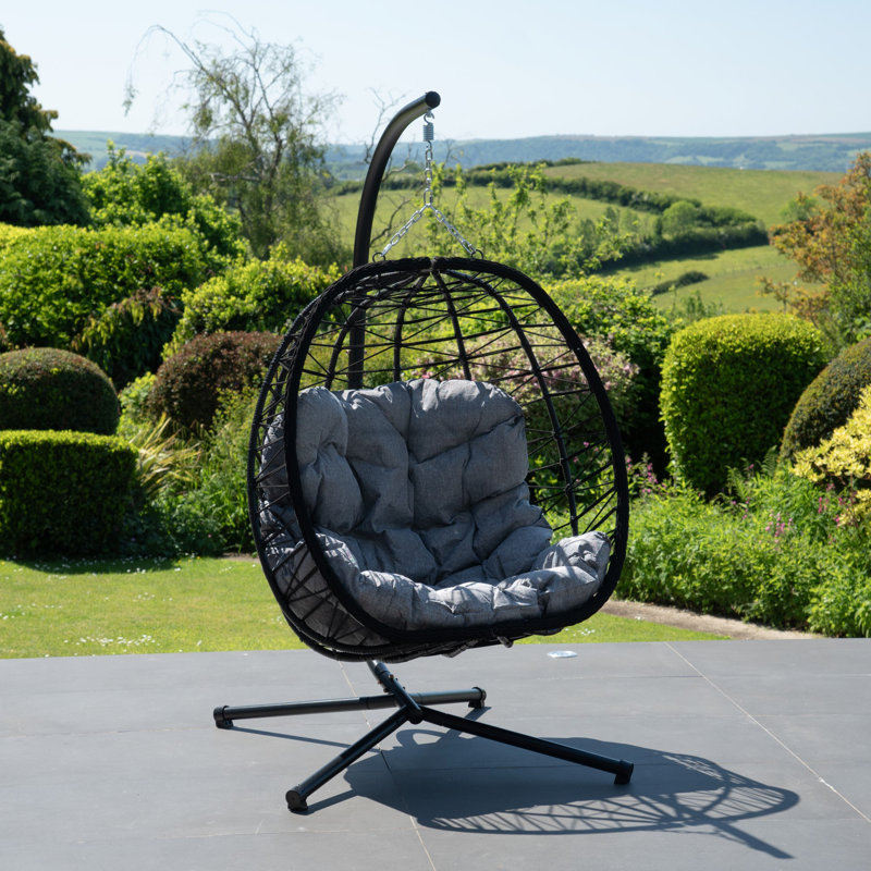 Hebden Garden Hanging Egg Chair, Dark Grey