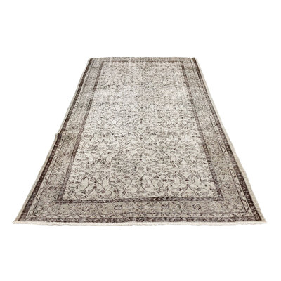 6x10 Gray and Brown Turkish Overdyed Rug