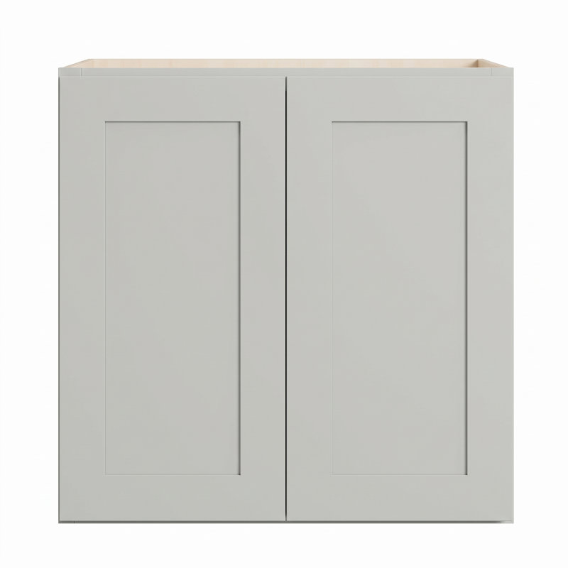 Armoire murale moderne de style Shaker, structure en bouleau massif, caisson en contreplaqué plaqué bouleau, fini mat doux à base d'eau, étagère réglable, plusieurs largeurs (9" à 39")