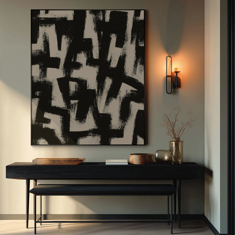 Très grand art mural imprimé sur toile - Œuvre d'art moderne abstraite, décor pour le salon ou la chambre à coucher - «Assemblage requis du cadre (cadre non fini)»