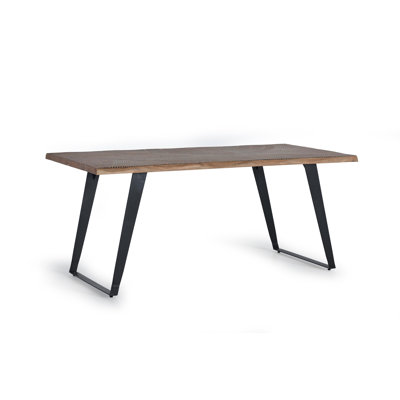 Galles Acacia Solid Wood Top Metal Base Dining Table