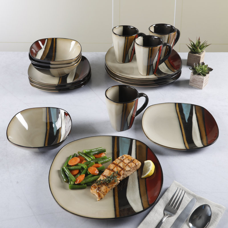 Gibson Elite Althea Multicolor Ceramic 16-Piece Dinnerware Set