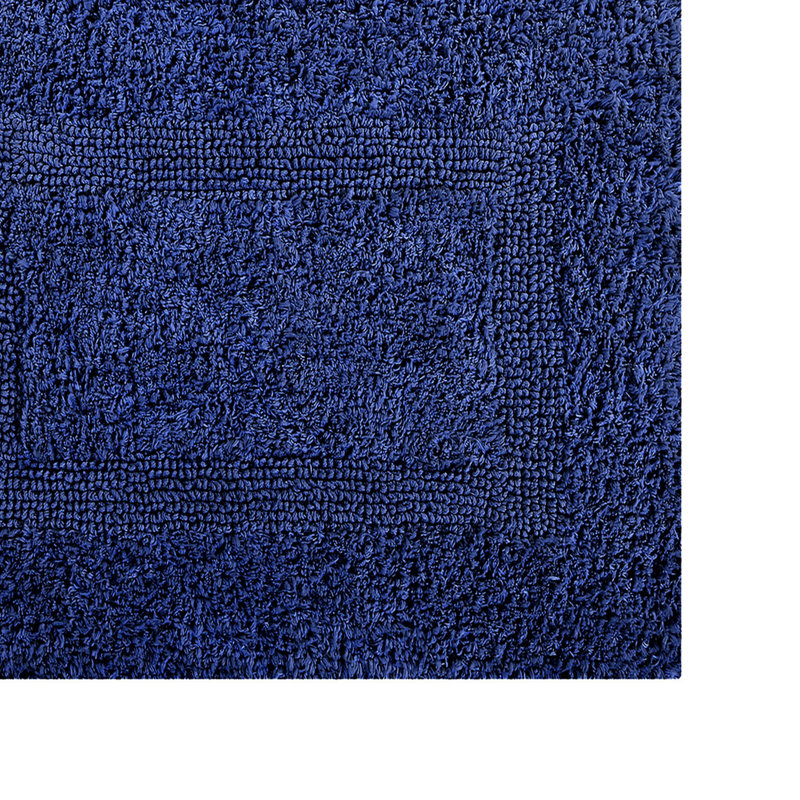 Lux Navy 100% Cotton Reversible Bath Rug 17" x 24"