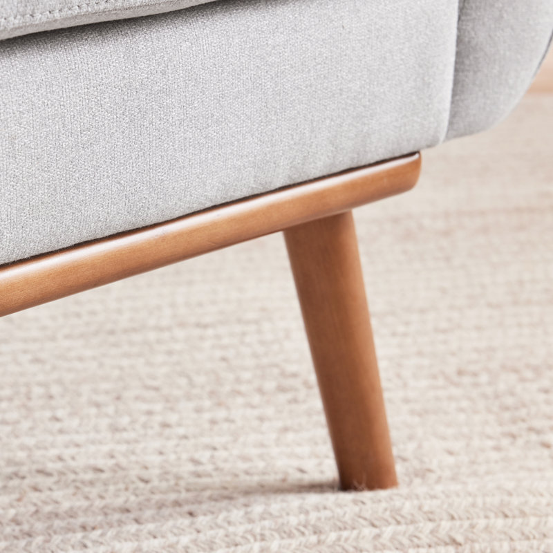 Fauteuil Analeah, Polyester gris clair