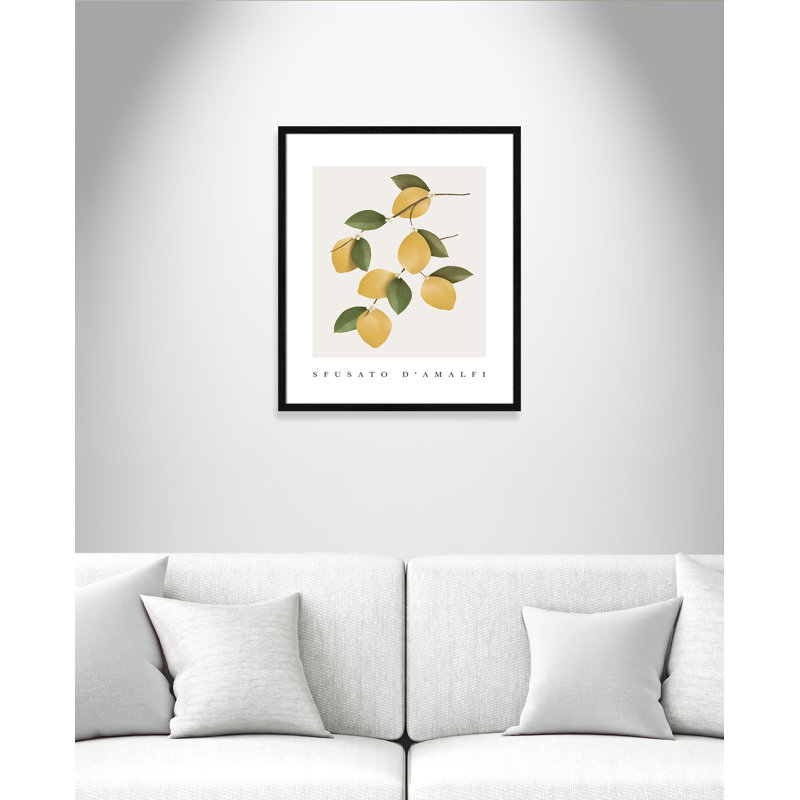 Amalfi Lemons - cadre photo, impression, Cadre noir, H 25,5 po x l 21,5 po x P 0,75 po