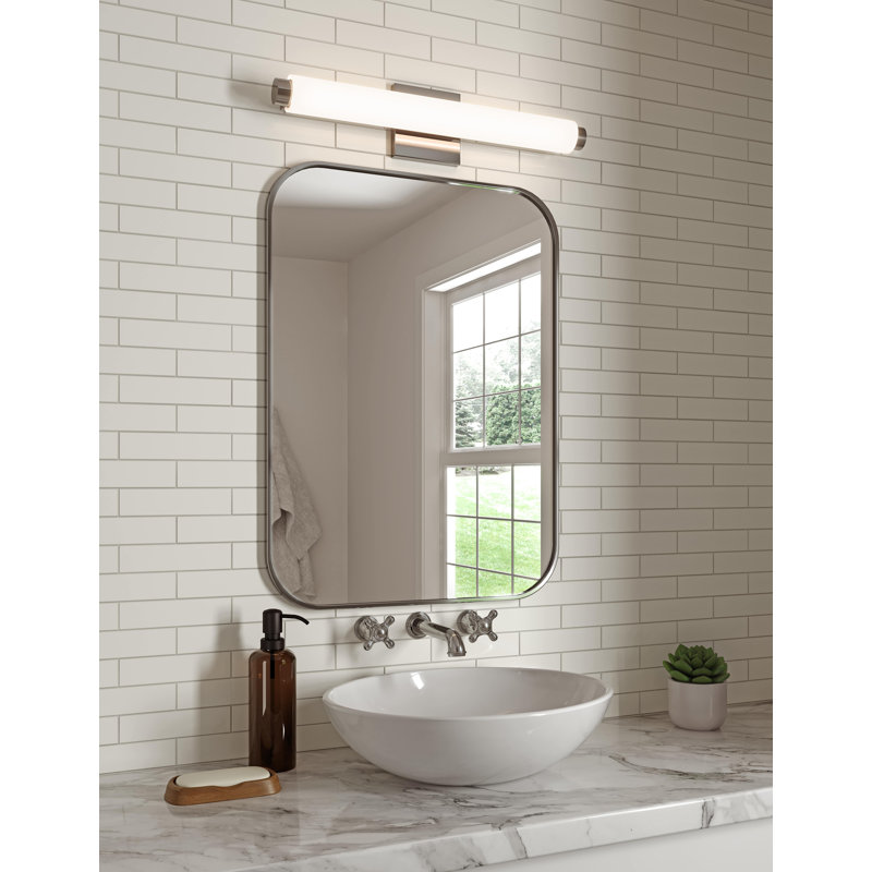 Tubo Slim Dimmable LED Bath Bar, Drum, Polished Chrome