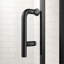 Porte de douche pivotante simple à panneau pivotant en verre l 34 po x H 72 po, porte de douche réglable sans cadre de 33,5 à 35 po avec verre trempé transparent de 1/4 po, noir mat