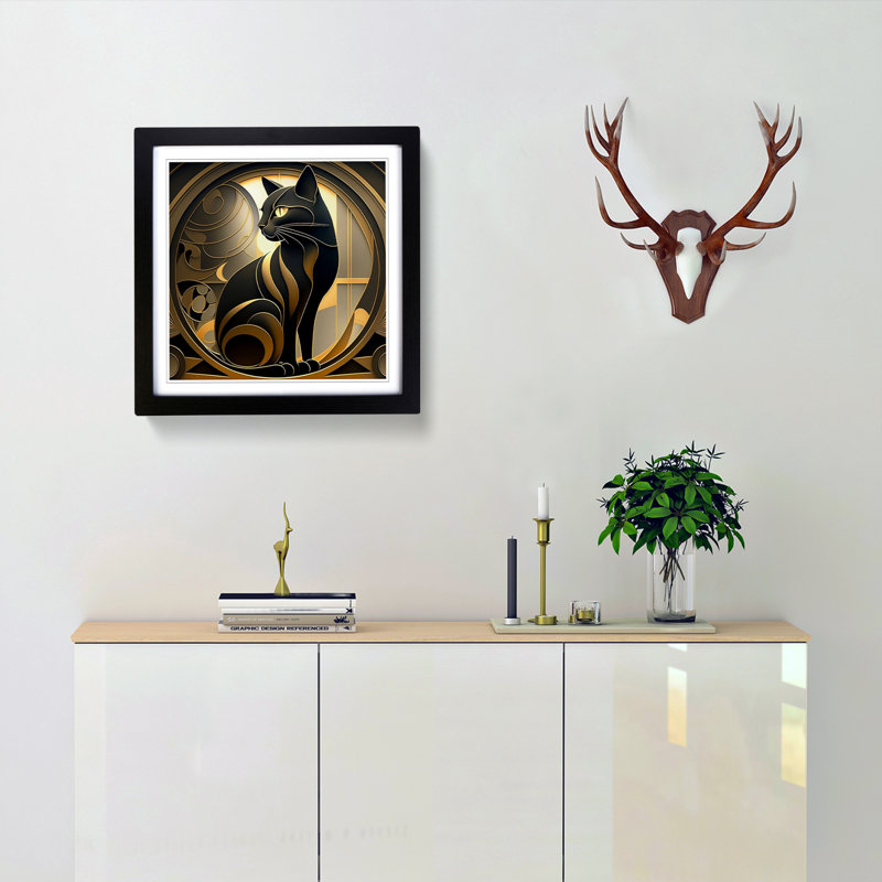 Single Picture Frame Print on Wood, Black