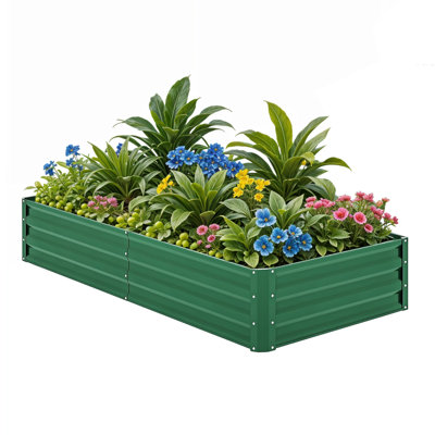 Metal Outdoor Raised Garden Bed(Set of 2)