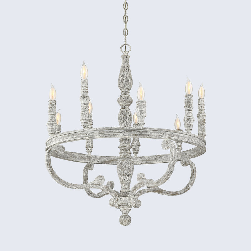 Lustre en roue de chariot à 9 lumières Lauritzen