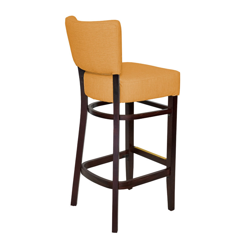 Tabouret de bar Madison, Bois brun foncé, Jaune