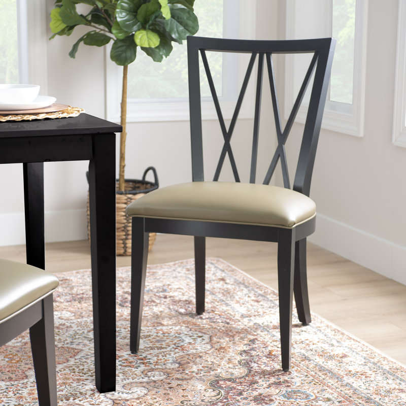 Cross Back Side Chair, Black