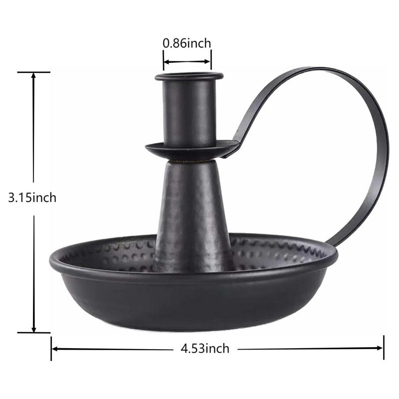 Porte-bougie en fer ， Porte-bougie noir pour chandelier pour décoration de maison de campagne décoration de table de mariage (2 pièces)