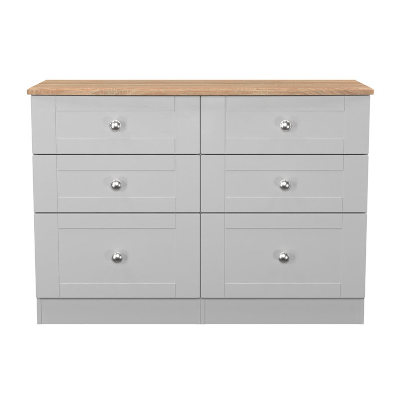 112cm W 6 - Drawer Chest of Drawers, Grey
