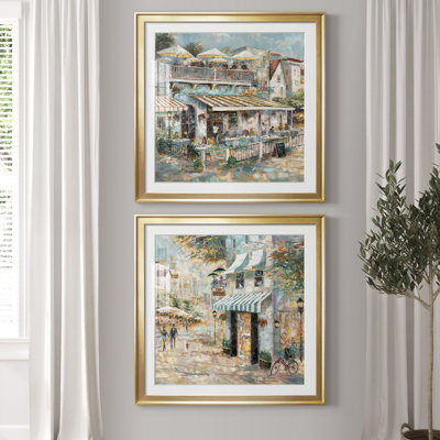 «Rooftop Cafe Détail I», ensemble de 2 reproductions d'art