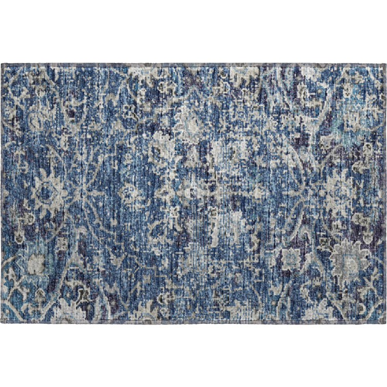 Premium Machine Washable Andreau AMF92 Blue Rug