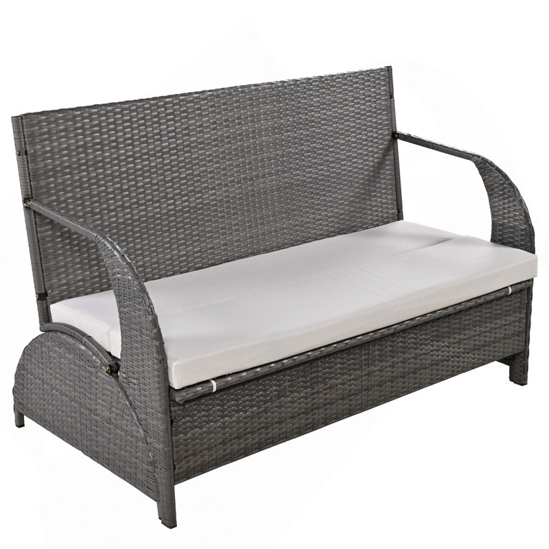 Versatile Outdoor Loveseat That Converts To Four Seats And A Table, Suitable For Gardens And Lawns, Beige