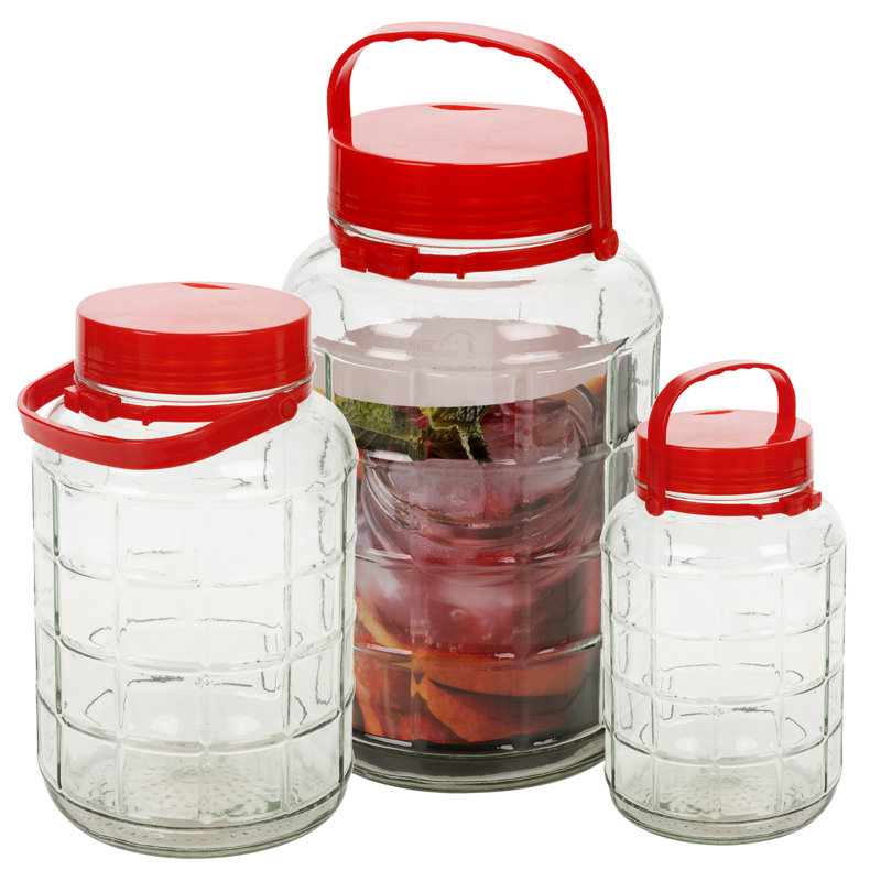 Glass Jar, 24 cm H x 16 cm W x 16 cm D