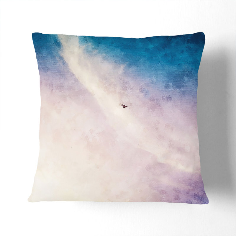 Abstract Square Cushion, 55 x 55 cm, Black/Blue