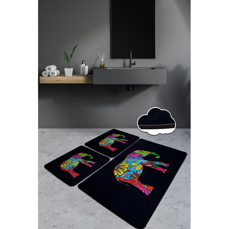 Ensemble de tapis de bain de luxe (3 pièces) en polyester antibactérien doux de 23,6 po x 39,4 po et de 19,7 po x 23,6 po | Dessous antidérapant, 700 g / m² | Lavable à la machine, idéal pour le confort et la sécurité de la salle de bain