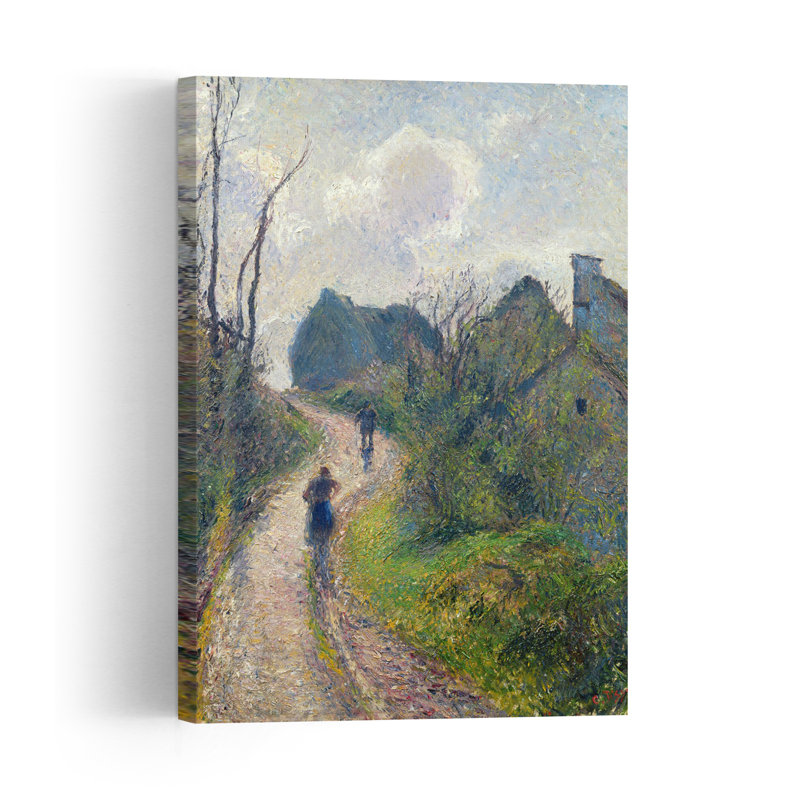 Road Climbing To Osny, 1883 Impressionist Abstract Contemporary Landscape Wall Art Print by Camille Pissarro - Wrapped Canvas Print