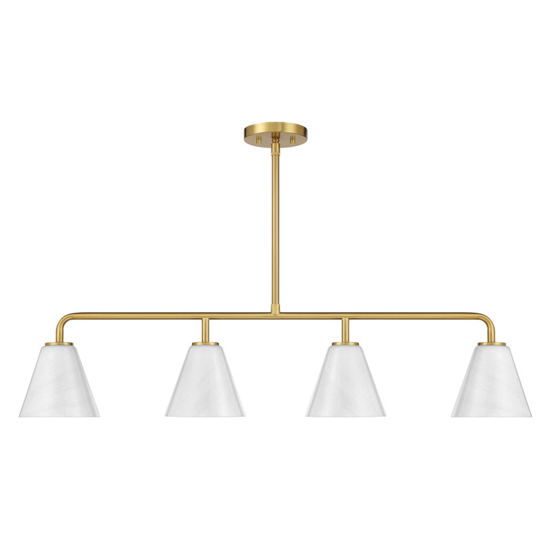 Hashimoto 4-Light Linear Chandelier , Brass