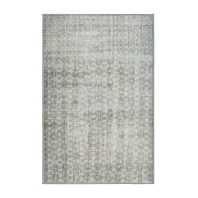 Tapis géométrique brun / orange / rouge