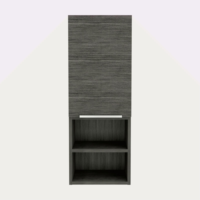 Bathroom Cabinet, Two Interior Shelves, Two External Shelves, Single Door Cabinet, Dark Gray