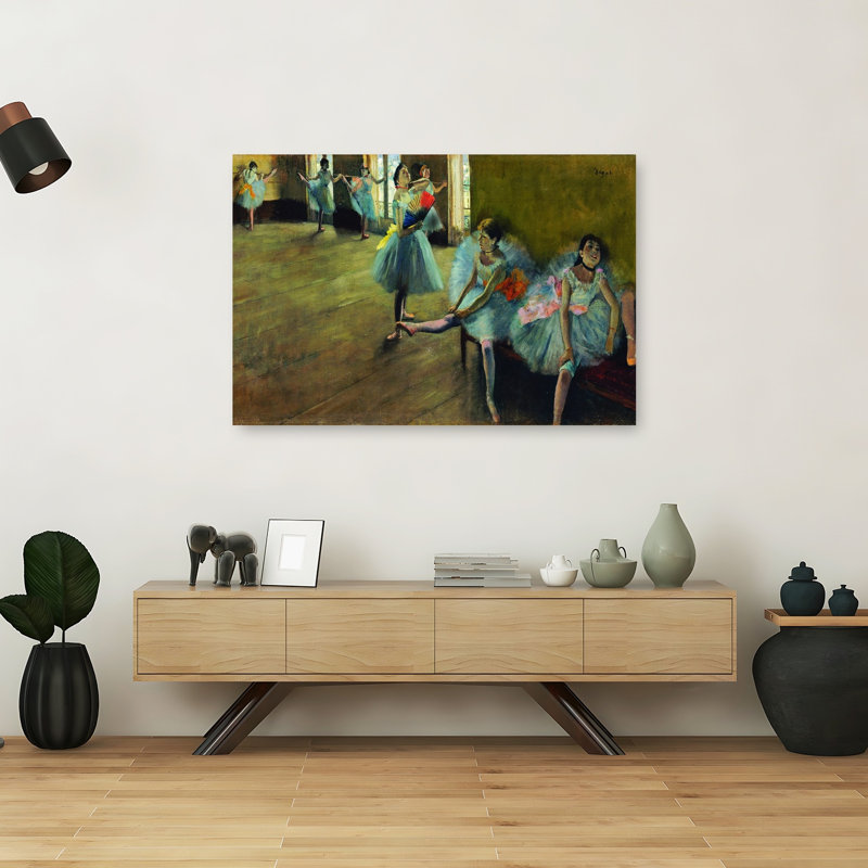 «Dancers by Rail», reproduction d'art abstrait contemporain classique, H 40 po x l 60 po