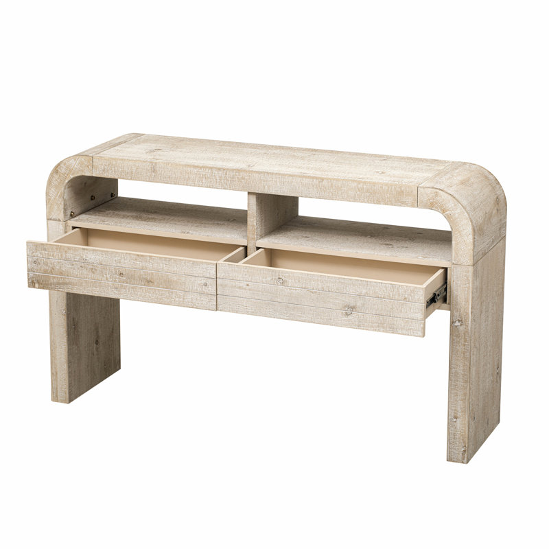 Console de style rétro avec deux tiroirs pour le hall d'entrée, le salon et le couloir, offrant des fonctions de rangement et de présentation