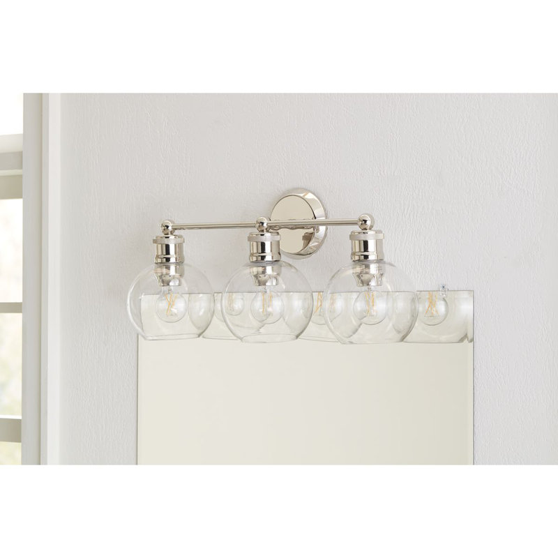 Éclairage pour salle de bain 3 lumières à intensité variable, Nickel poli