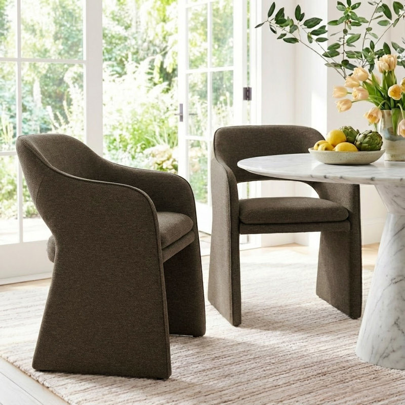 Chaise rembourrée 19 po, Brun