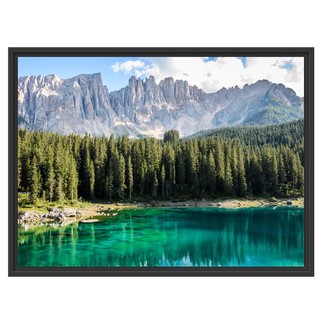 Gerahmtes Wandbild Wunderschöner klarer Bergsee