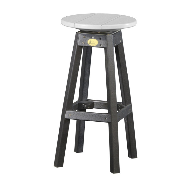 Tabouret de bar de patio 29,75 po Alsfeld, Noir, Gris tourterelle