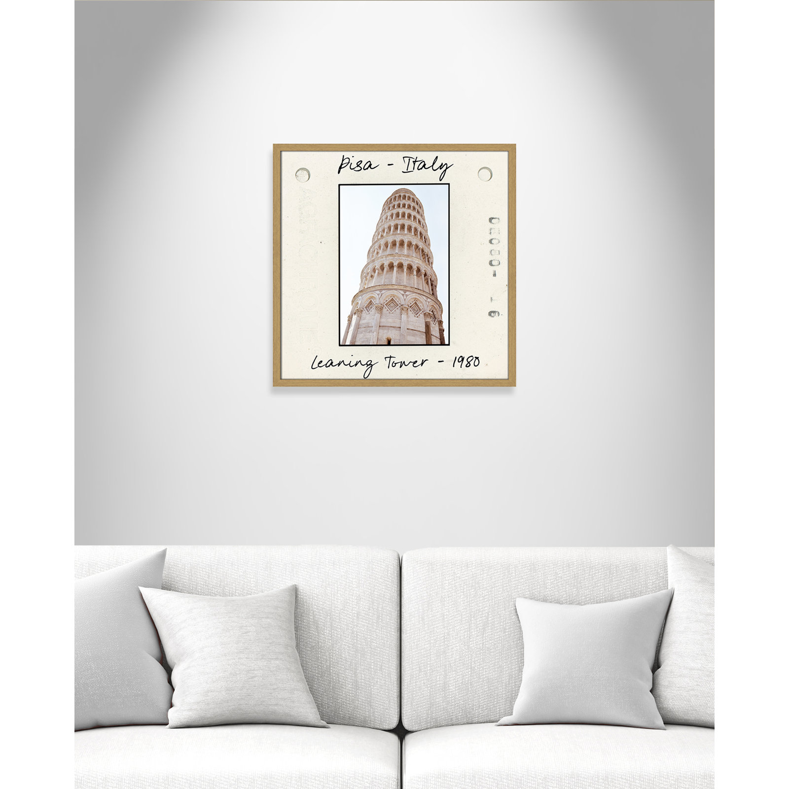 Ritona "Pisa, Italy - Leaning Tower" Print, Natural Single Picture Framed Paper, 23.5" H x 23.5" W x 0.75" D