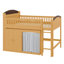 Lit mezzanine avec armoire de rangement et garde-robe-147809313