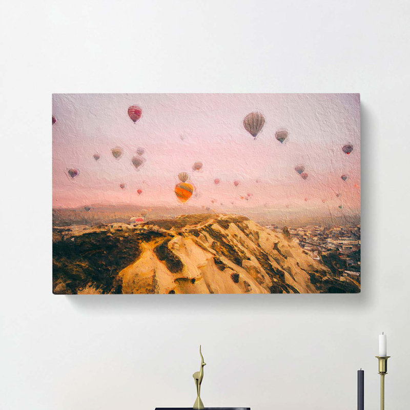 Hot Air Balloon Ride - Wrapped Canvas Painting, 35cm H x 50cm W x 3cm D