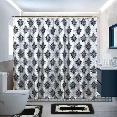 Jonier Geometric Shower Curtain with Hooks Included
