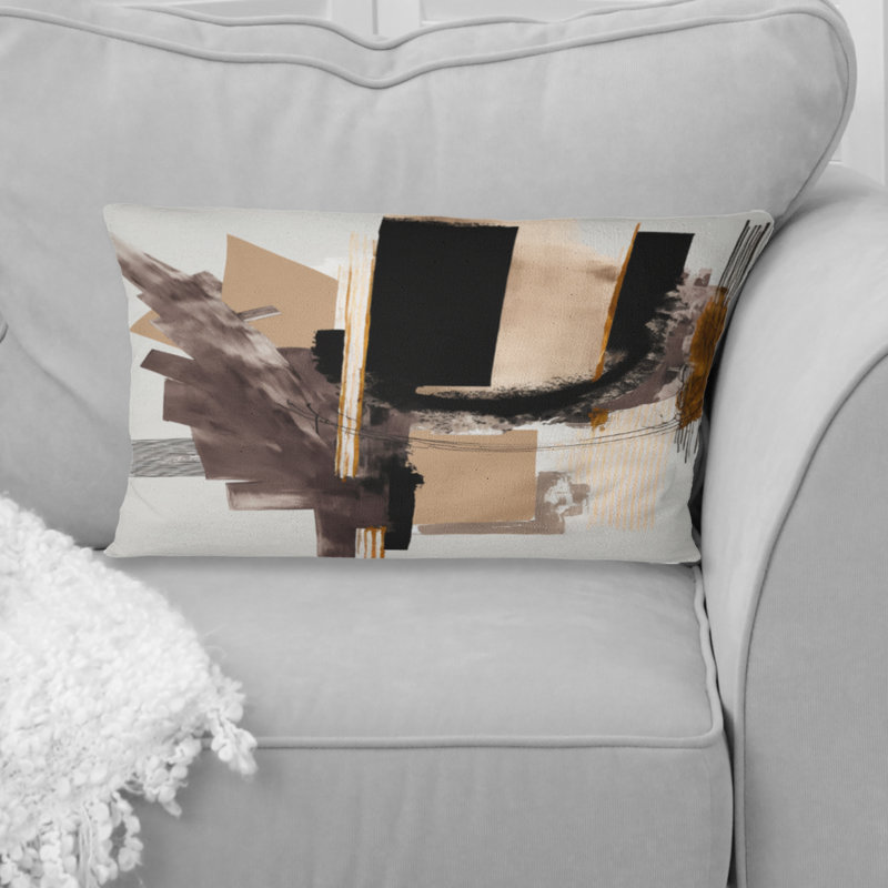 Warm Watercolor Abstract I - Coussin décoratif à imprimé abstrait