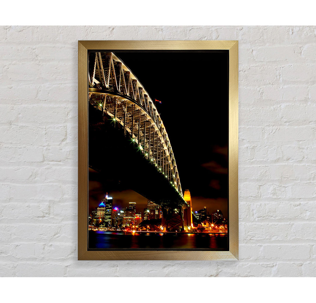 Poster Sydney Harbour Bridge im braunen Nachtlicht