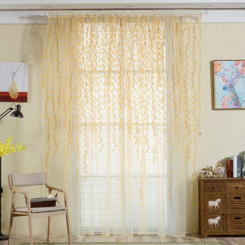 Altino Semi Sheer Curtain Single Panel, 39" W x 78" L, Yellow