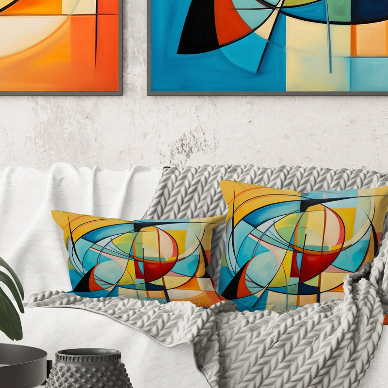 Coussin décoratif coloré Mid-Century Abstract Essence I - Abstract Midcentury