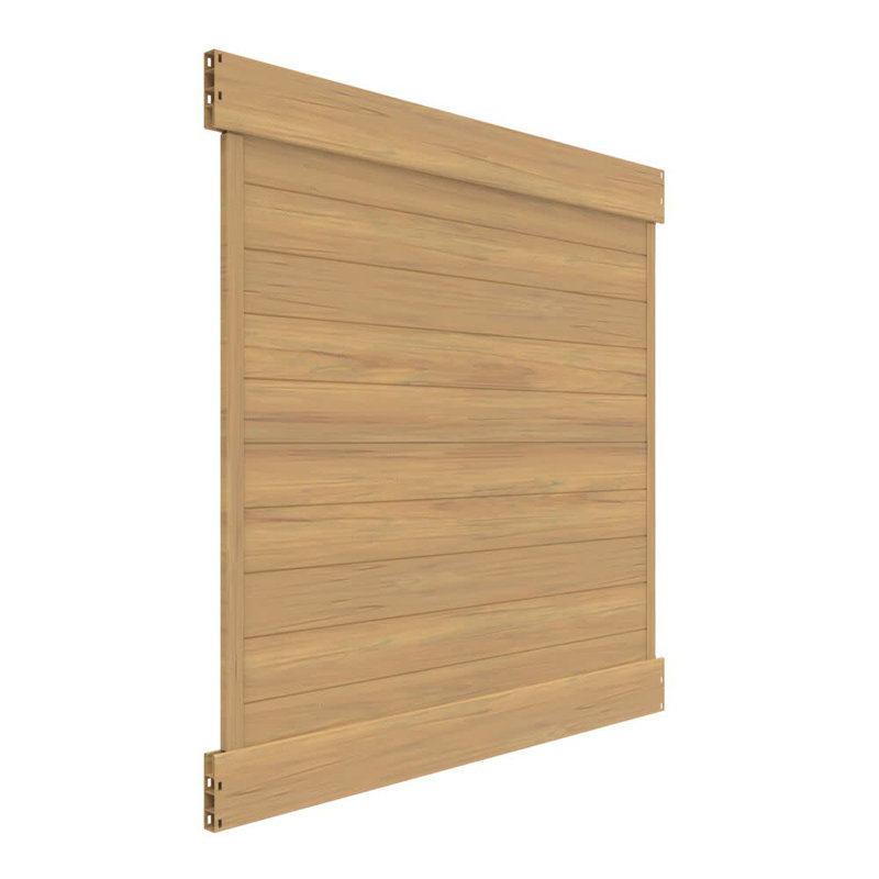 Horizontal Fence Cypress Vinyl Privacy Panel Kit, 6' H x 6' W
