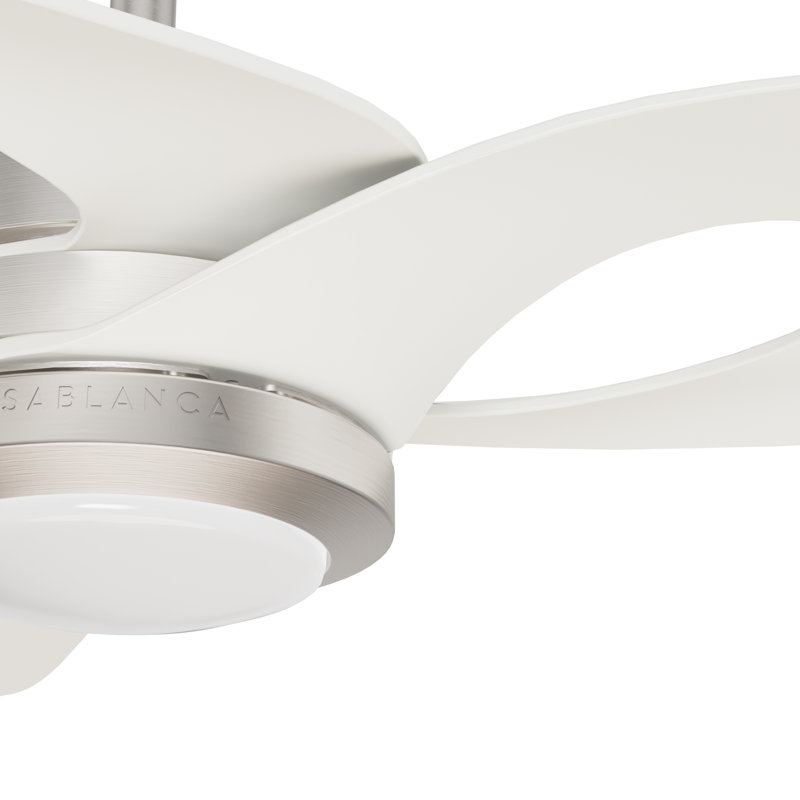 Casablanca 60 inch Inez ENERGY STAR® Damp Rated Ceiling Fan with Lights and Wall Control, White