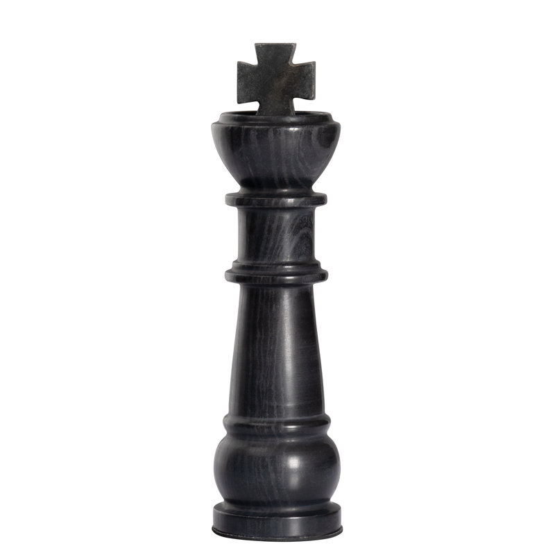 Dawn 13"H Oversized Marble King Chess Piece Decorative Sculpture